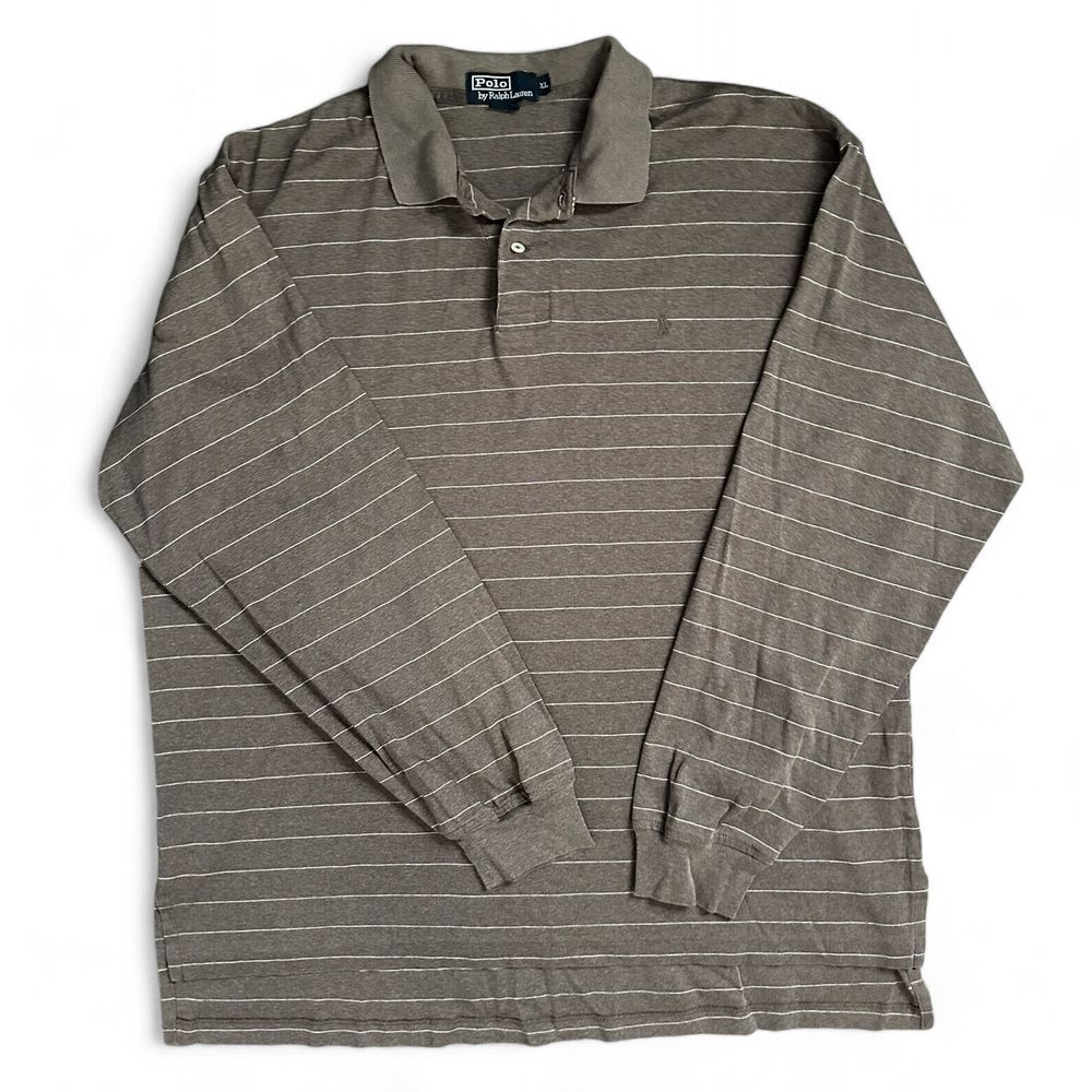 Polo Ralph Lauren‎ Men's Brown Striped Long Sleeve Shirt Size XL
